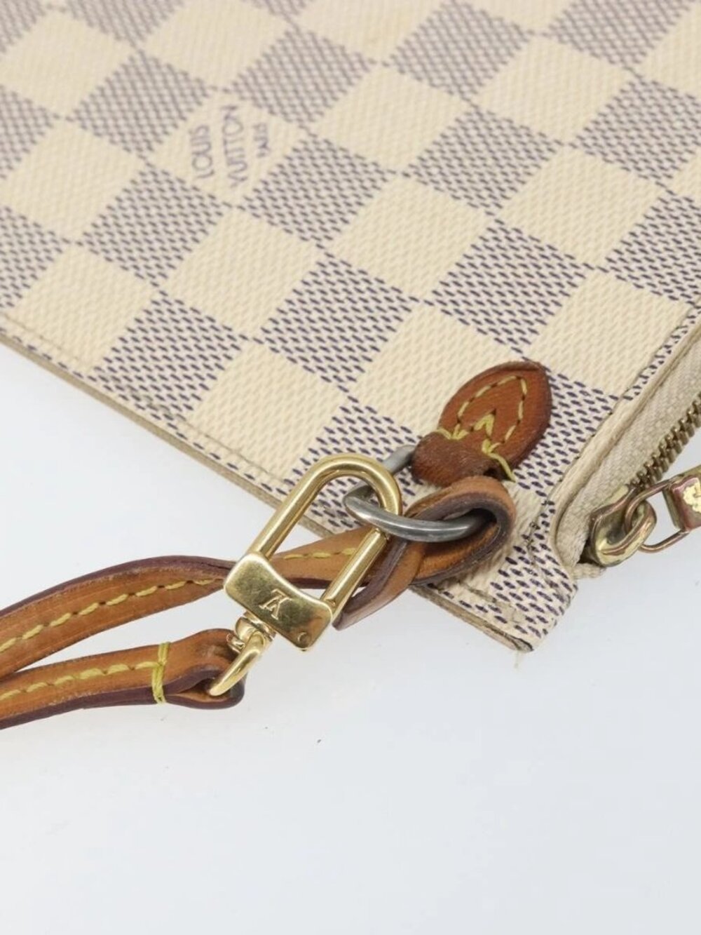 LOUIS VUITTON Damier Azur Neverfull MM Pouch LV Auth 171149 - Picture 9 of 16